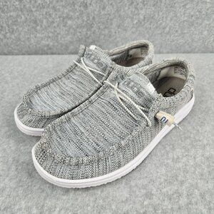 Hey Dude Shoes Mens Size 12 Gray Wally Free Sox Metal Slip On Lightweight Casual